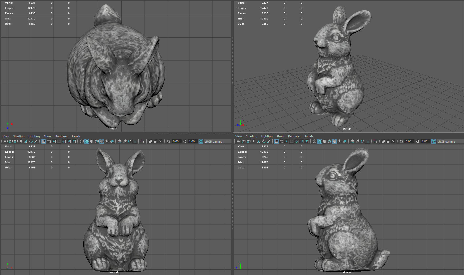 WHITE RABBIT Low-poly 3D model_7
