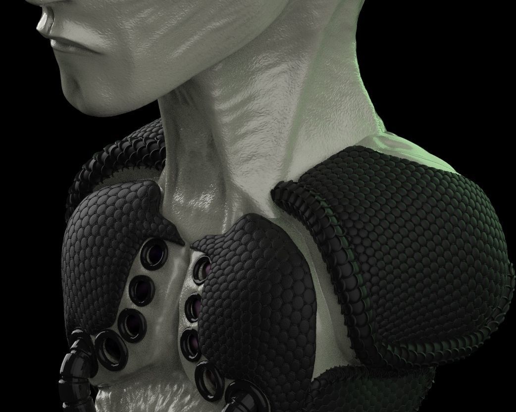 Bust of an Alien ready to print 3D print model_5
