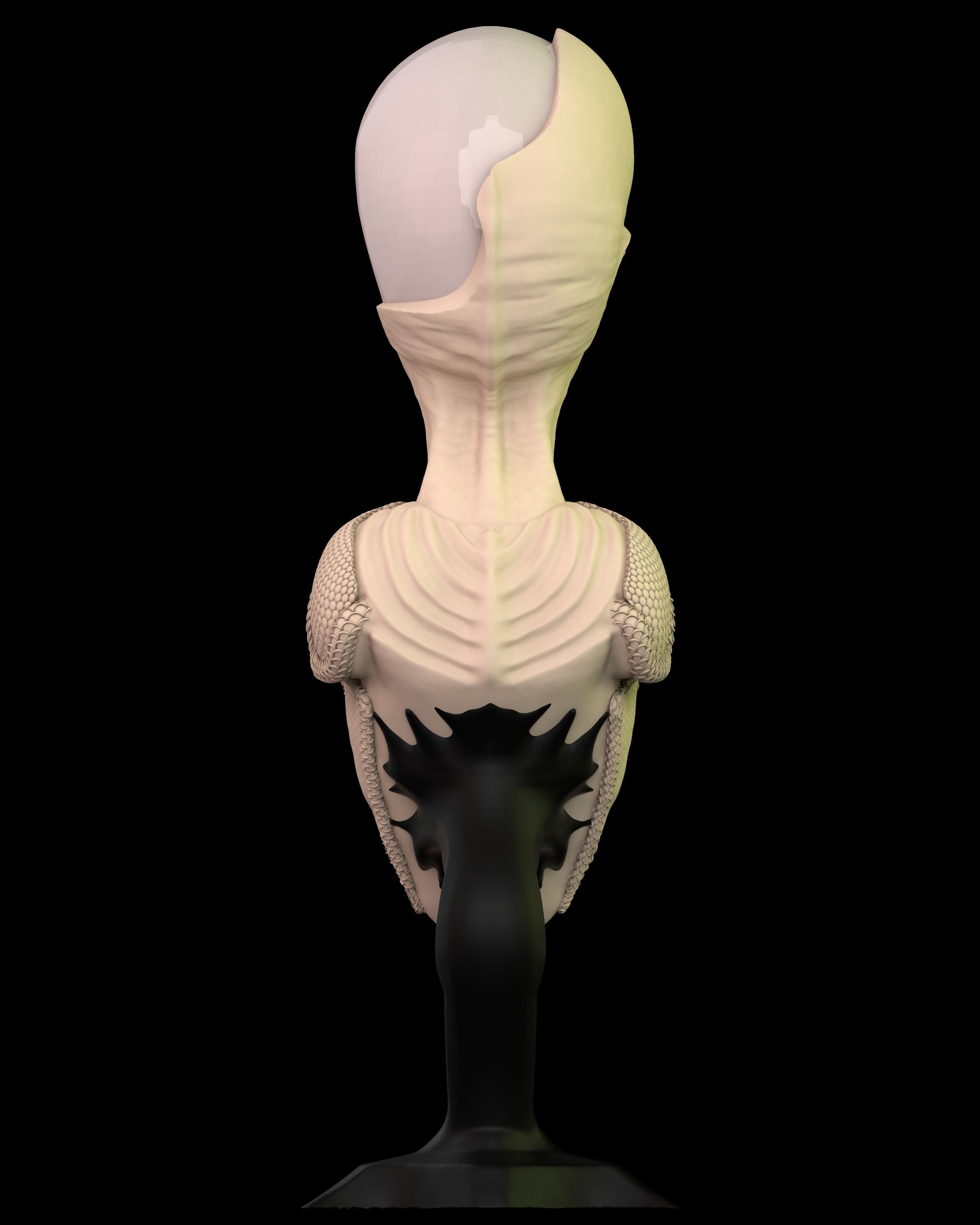 Bust of an Alien ready to print 3D print model_4
