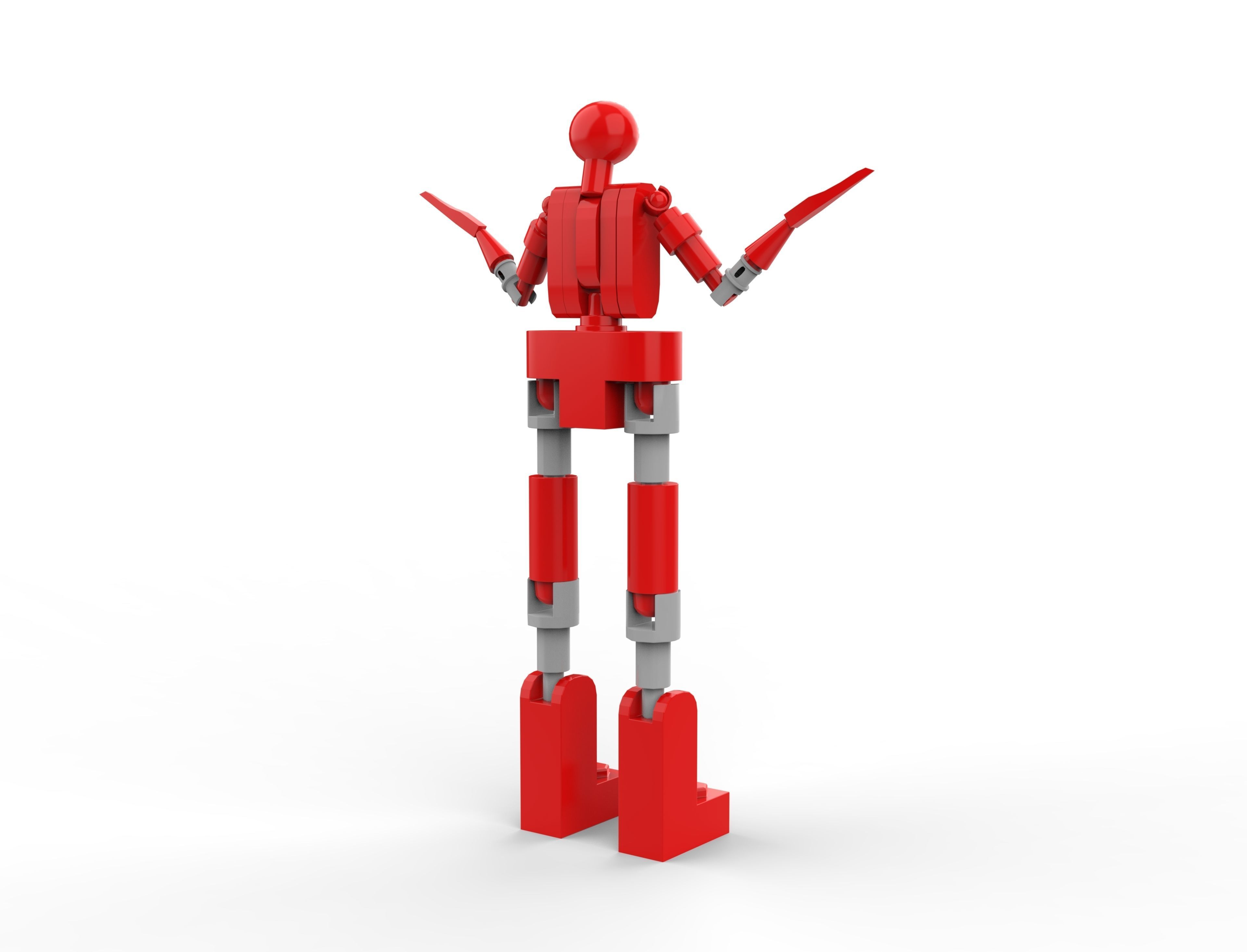 lego man Low-poly 3D model_6