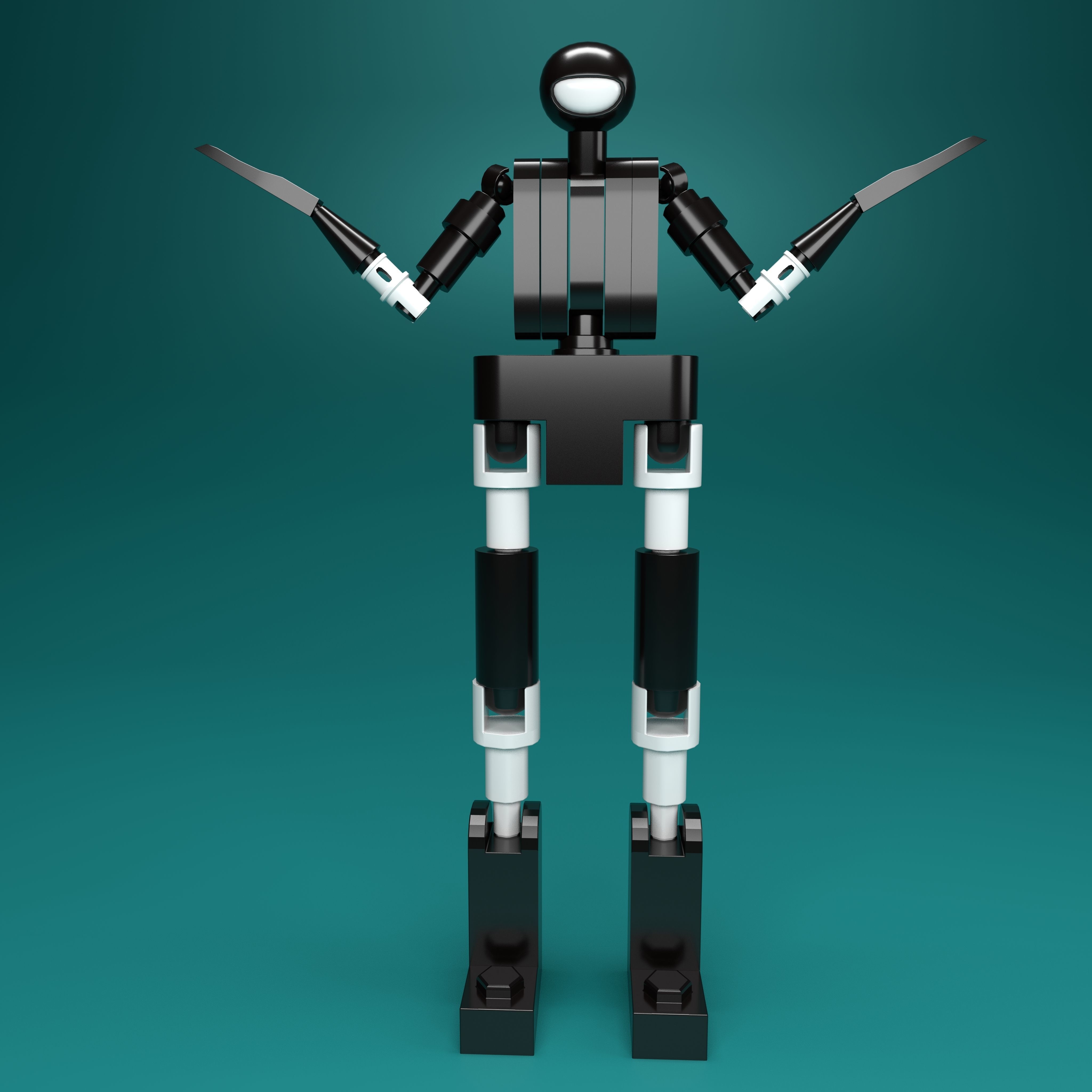 lego man Low-poly 3D model_1