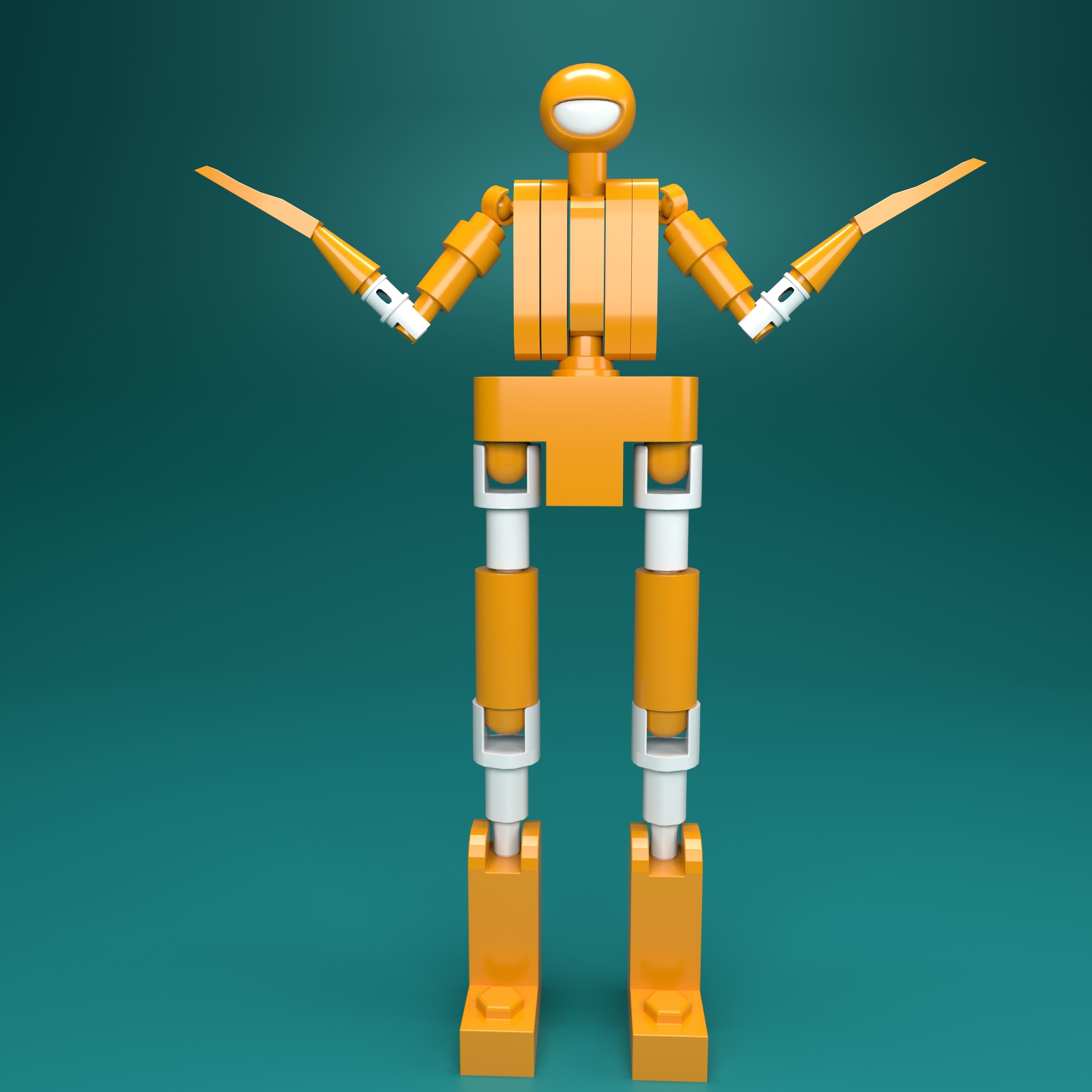 lego man Low-poly 3D model_2