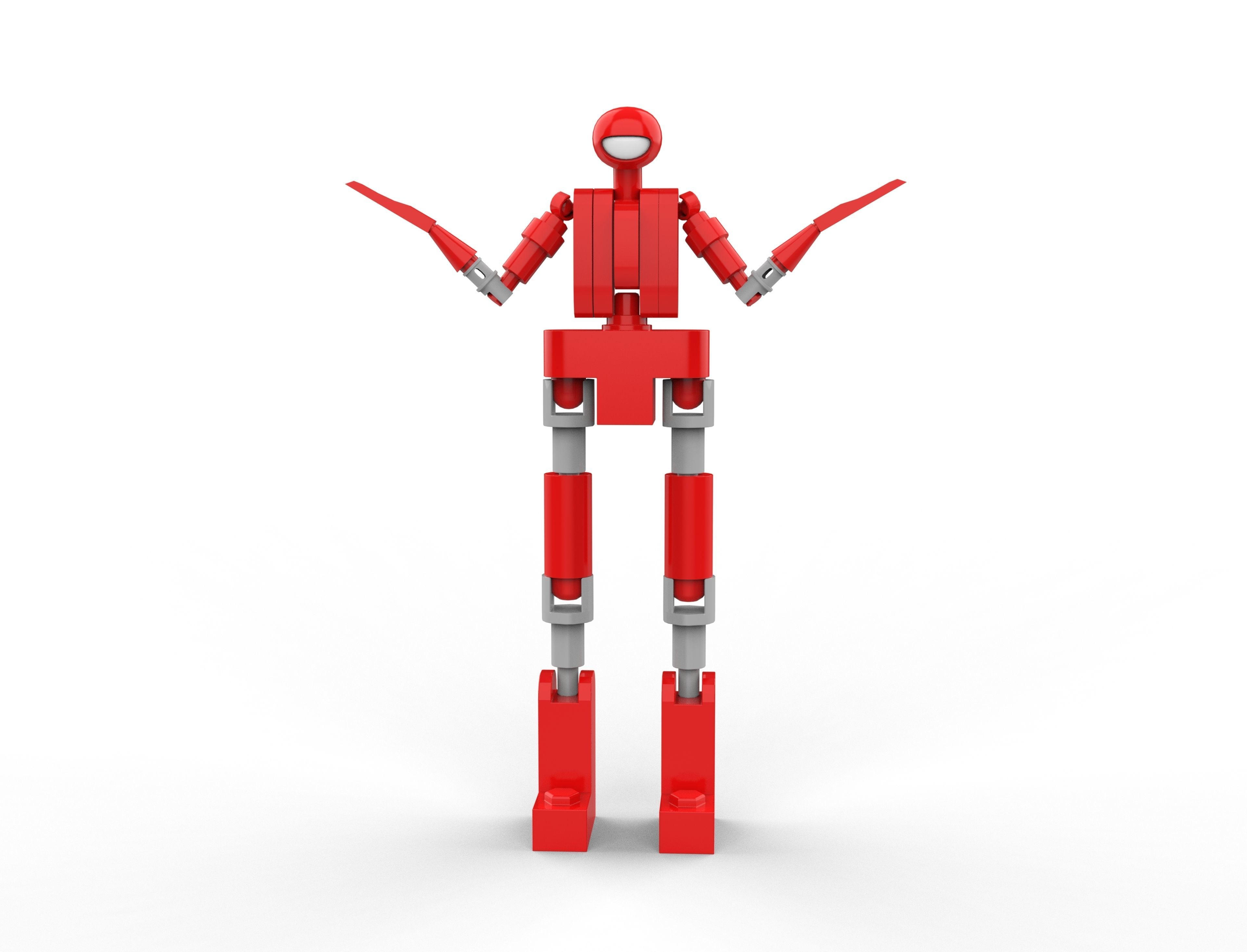 lego man Low-poly 3D model_3