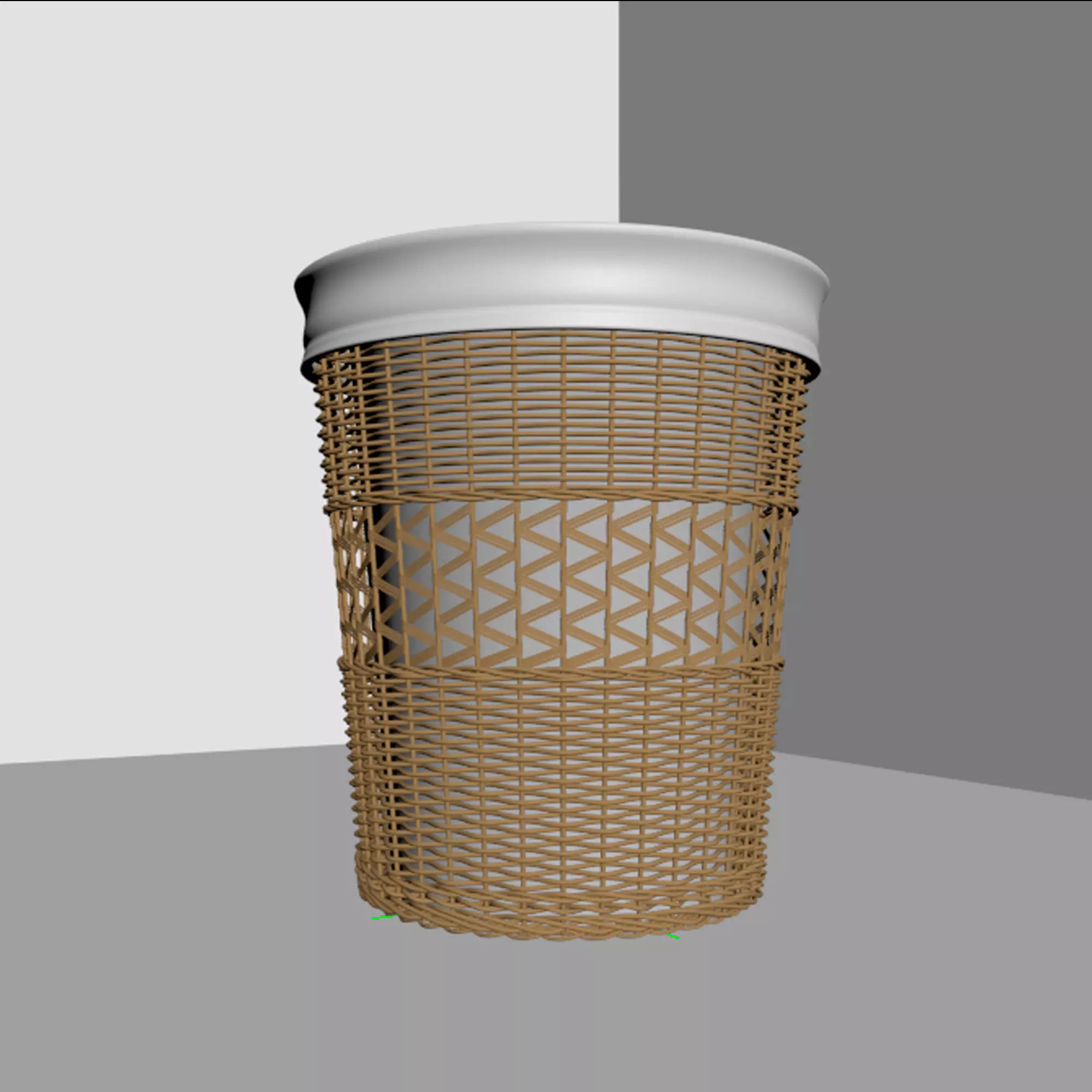 Wicker basket  3D model_0