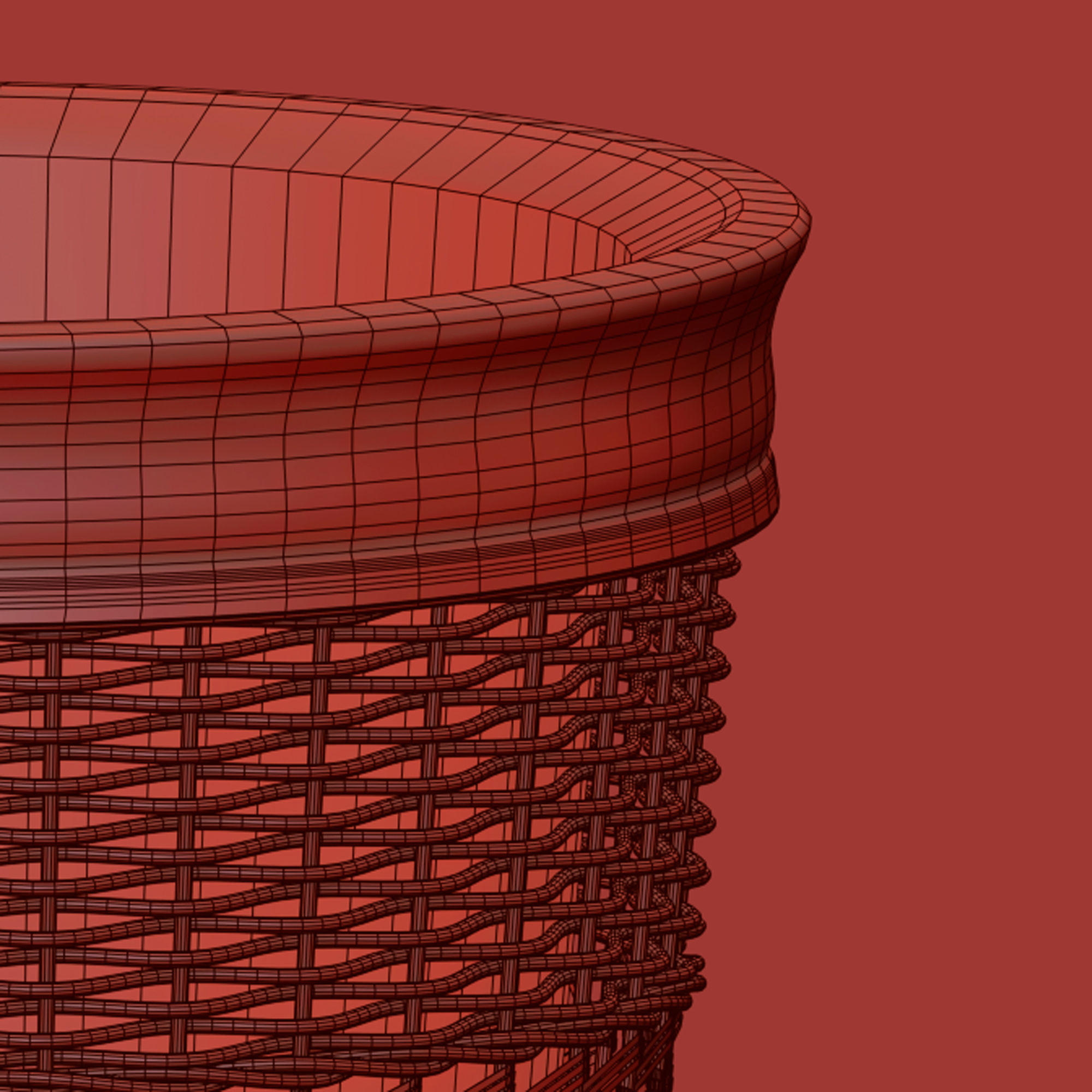 Wicker basket  3D model_5