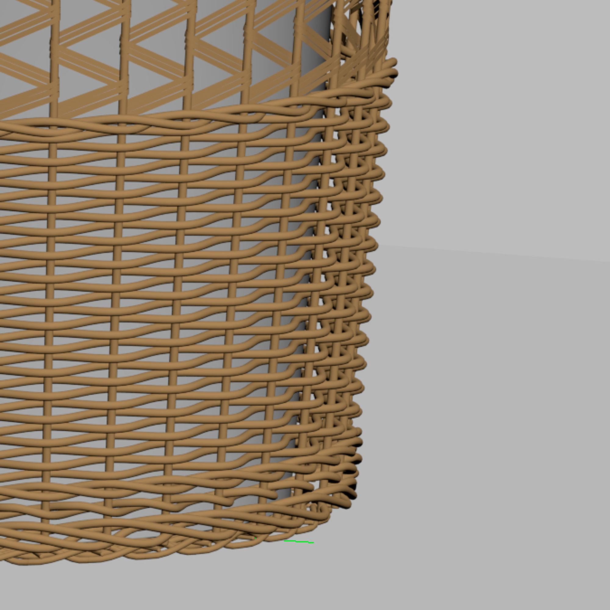 Wicker basket  3D model_2