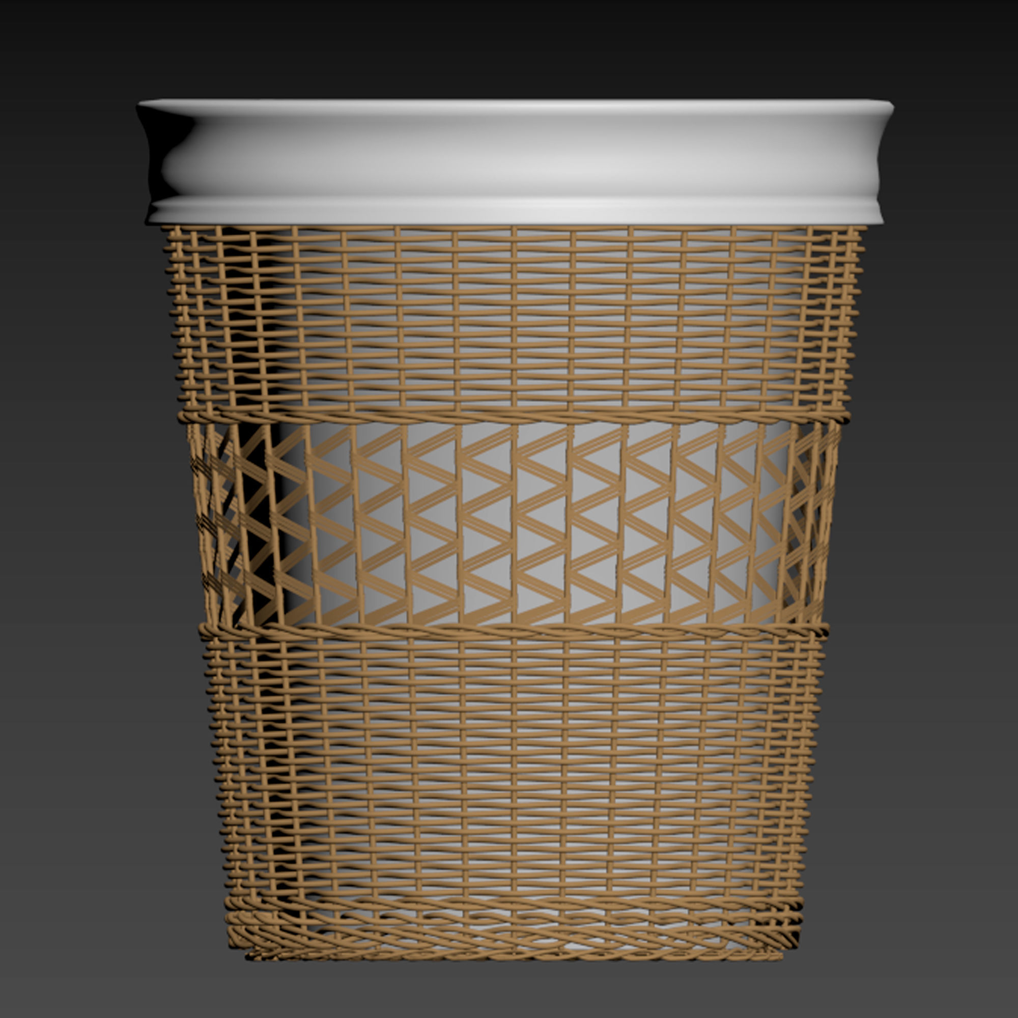 Wicker basket  3D model_6