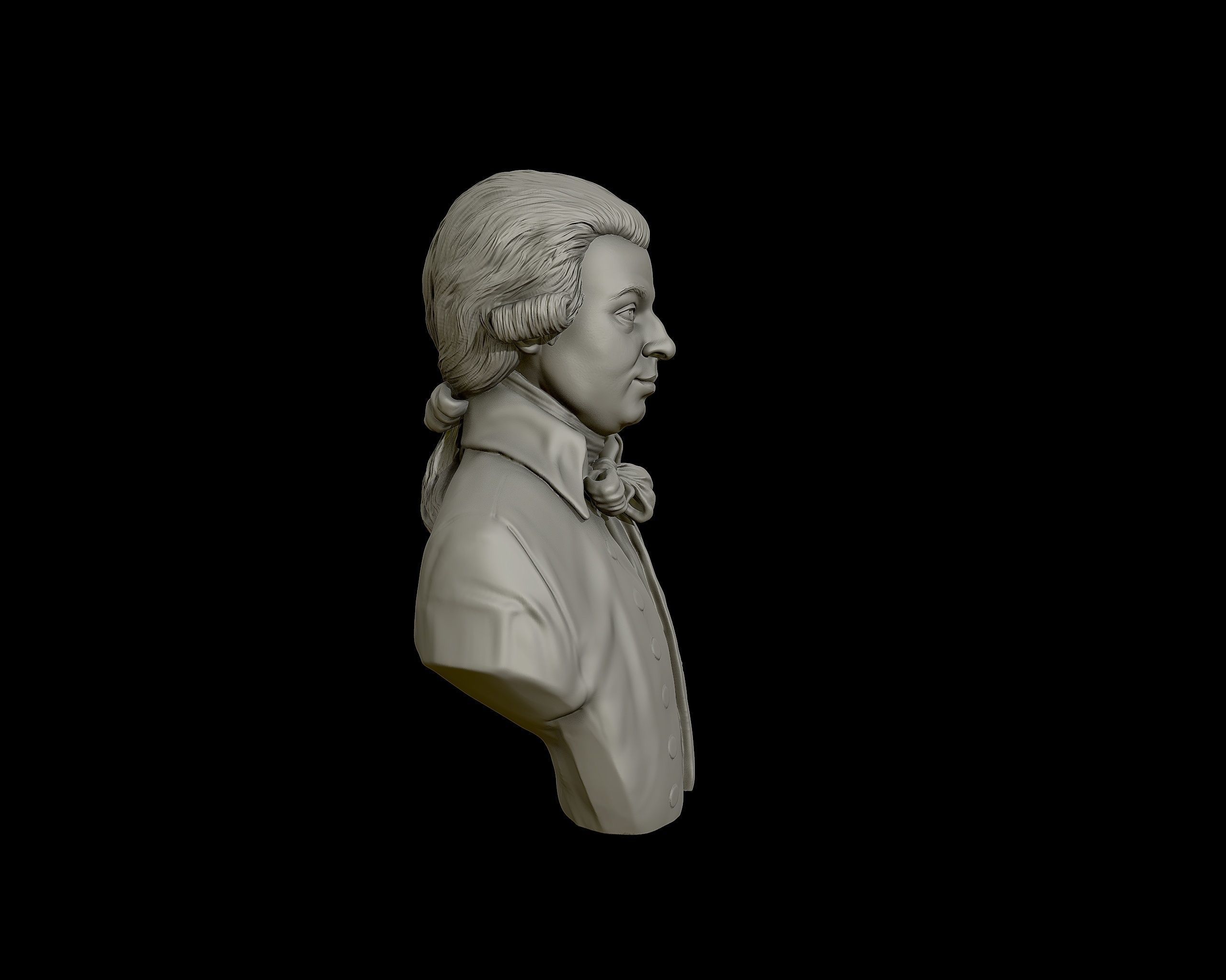 Wolfgang Amadeus Mozart portrait sculpture 3D print model_22