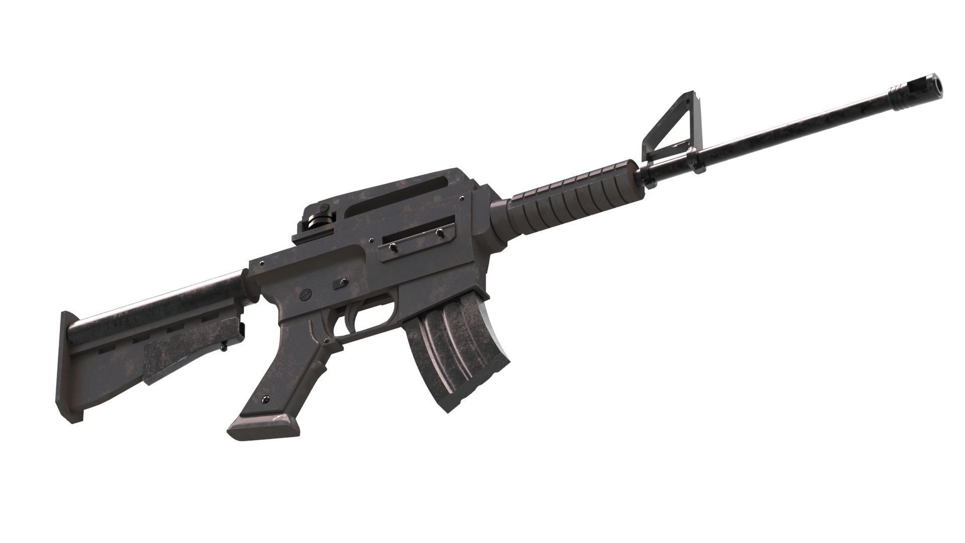 M4 Assault Rifle Low-poly 3D model_6