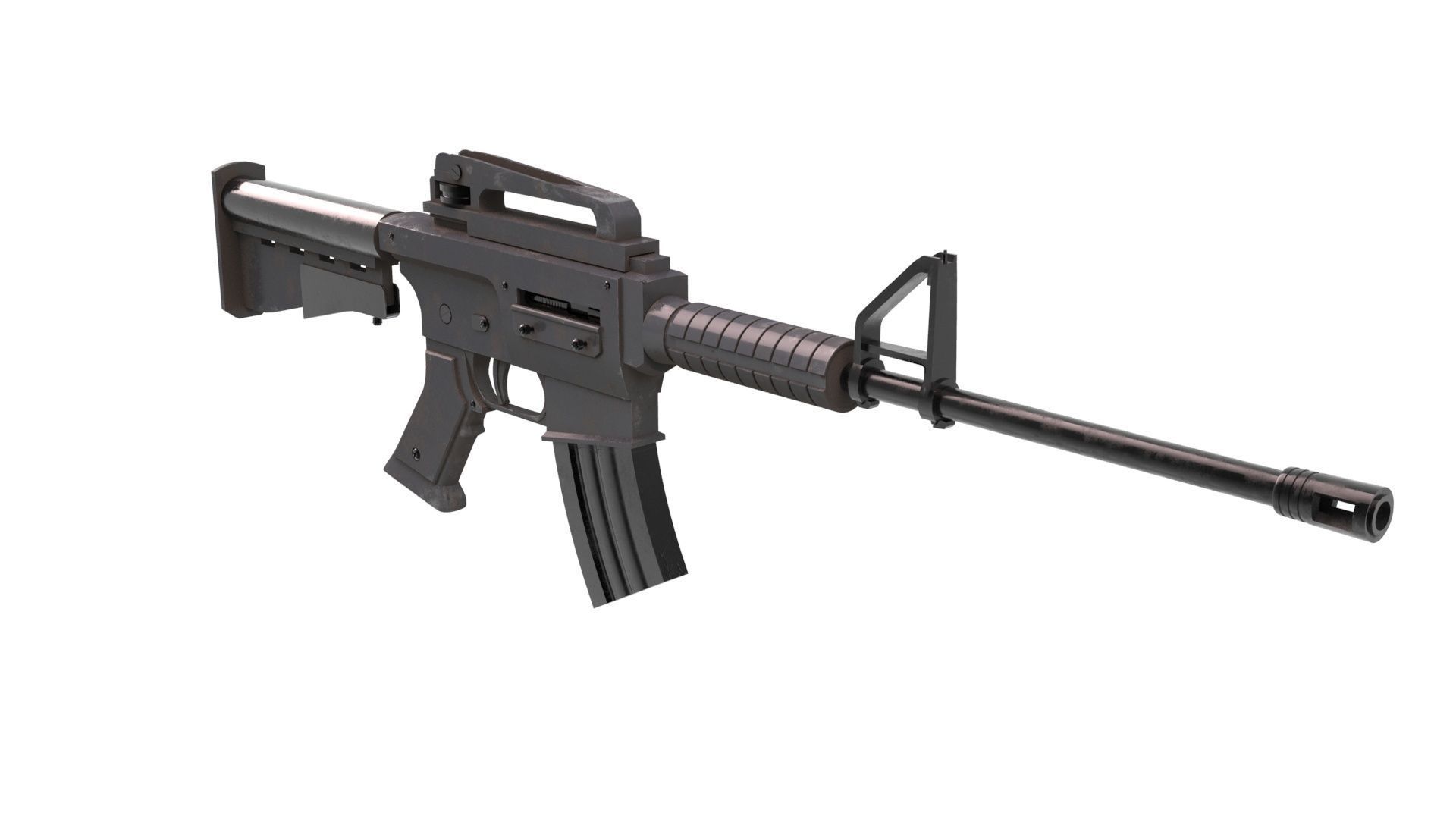 M4 Assault Rifle Low-poly 3D model_1