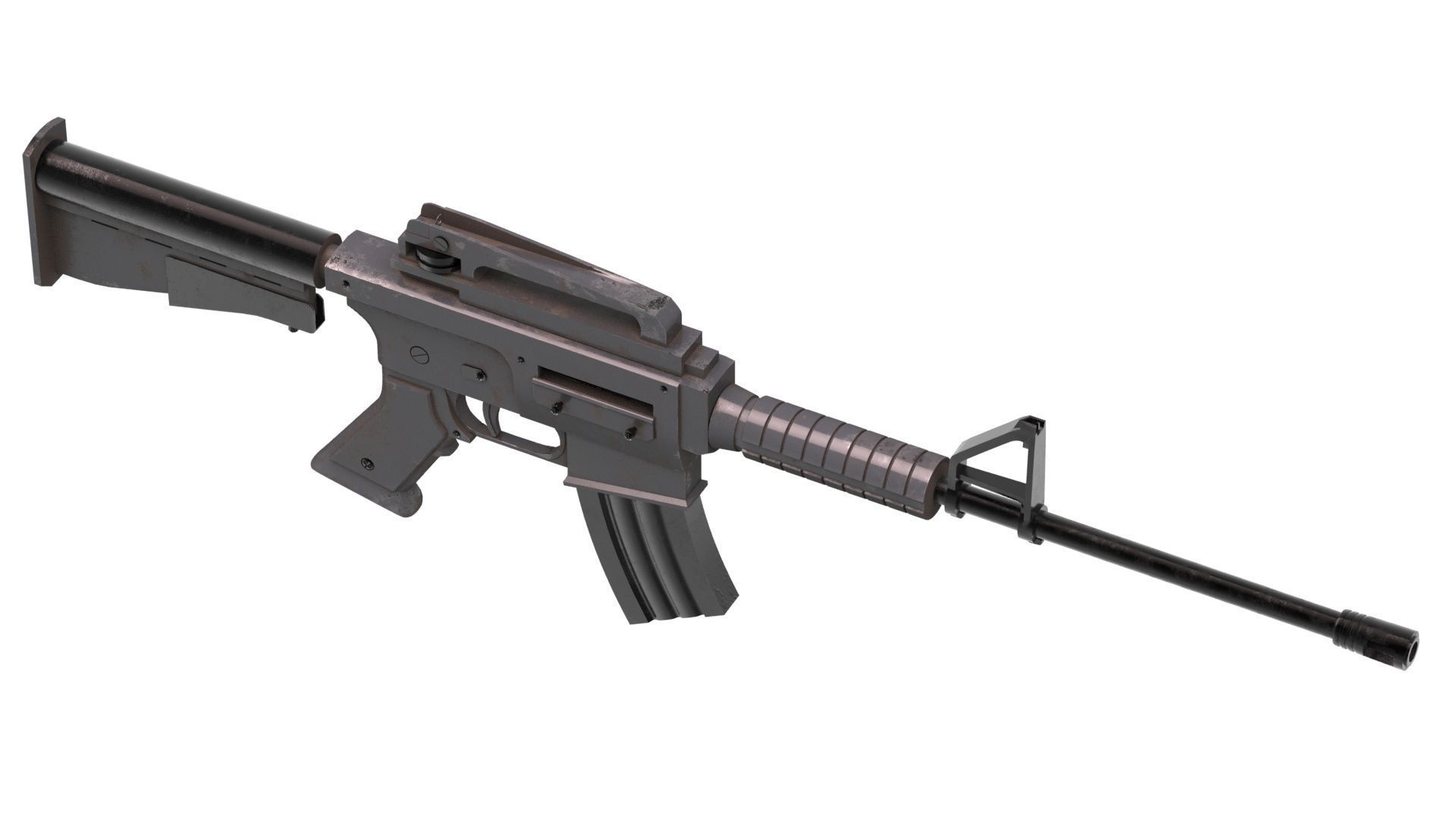 M4 Assault Rifle Low-poly 3D model_5