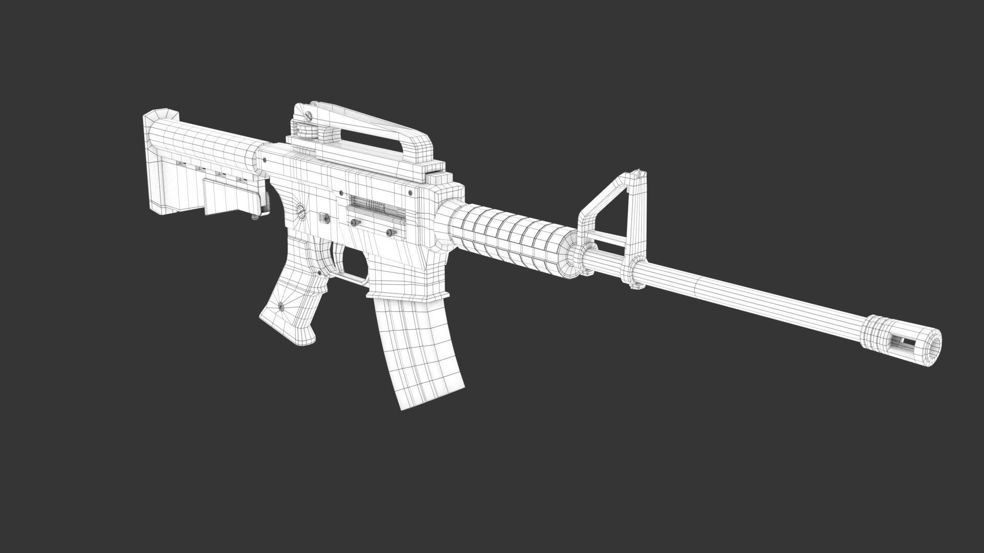 M4 Assault Rifle Low-poly 3D model_7