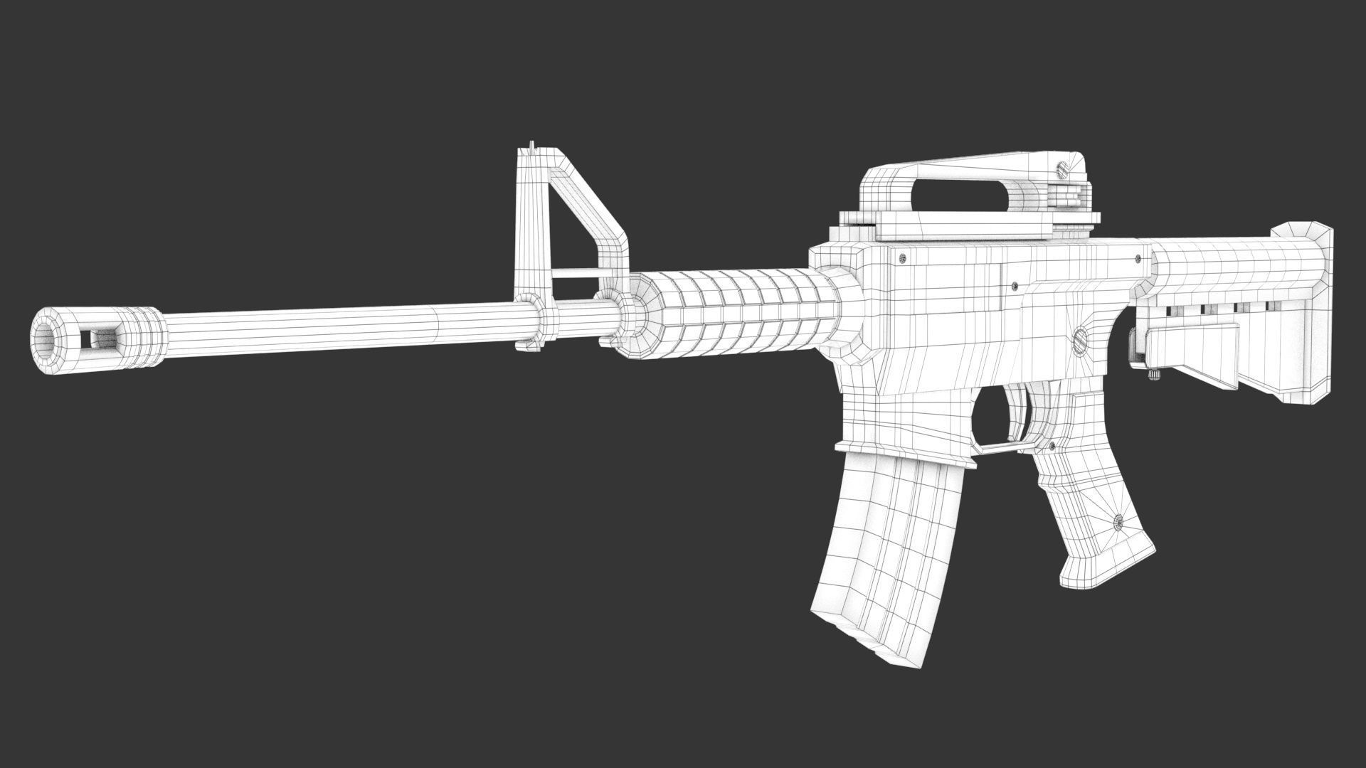 M4 Assault Rifle Low-poly 3D model_8