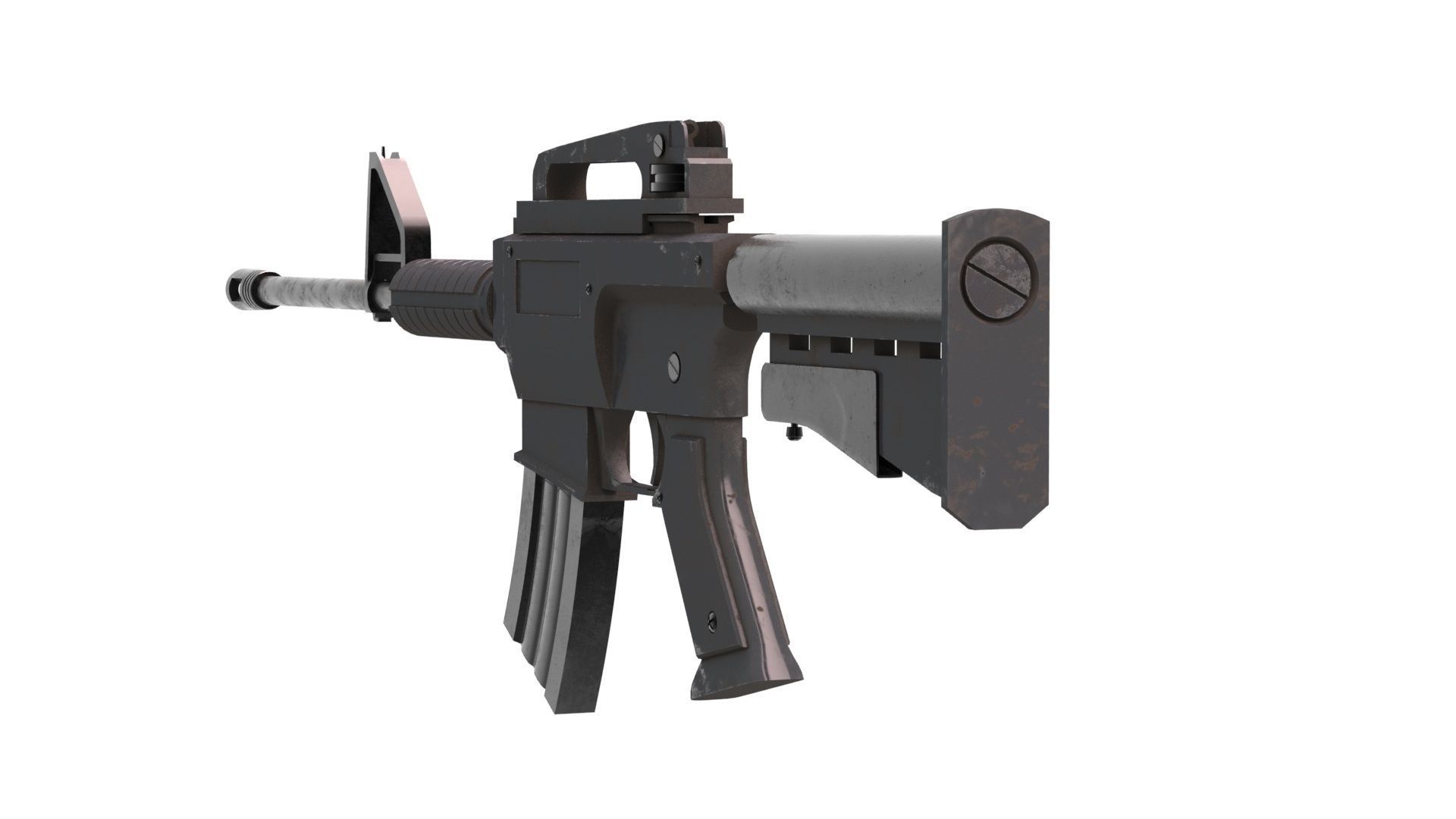 M4 Assault Rifle Low-poly 3D model_2