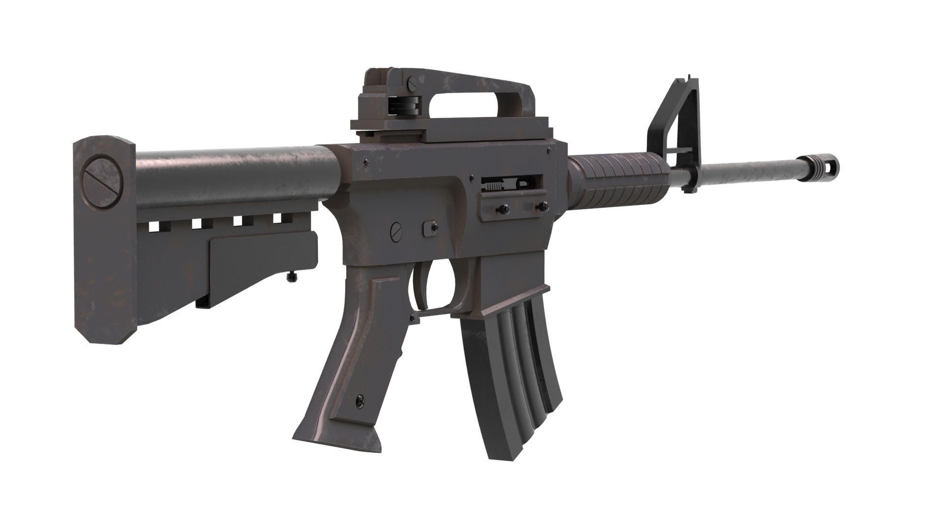 M4 Assault Rifle Low-poly 3D model_4