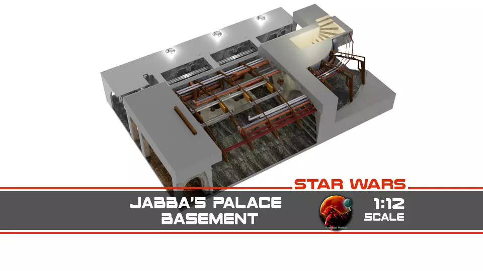 Jabbas Palace Basement Complete set 1-12 scale blackseries 3D Model Collection_0