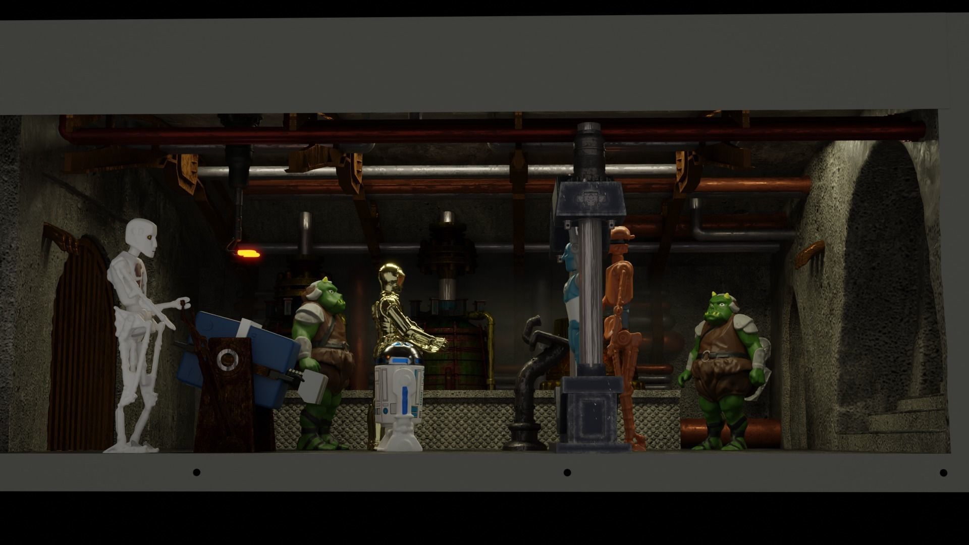 Jabbas Palace Basement Complete set 1-12 scale blackseries 3D Model Collection_7