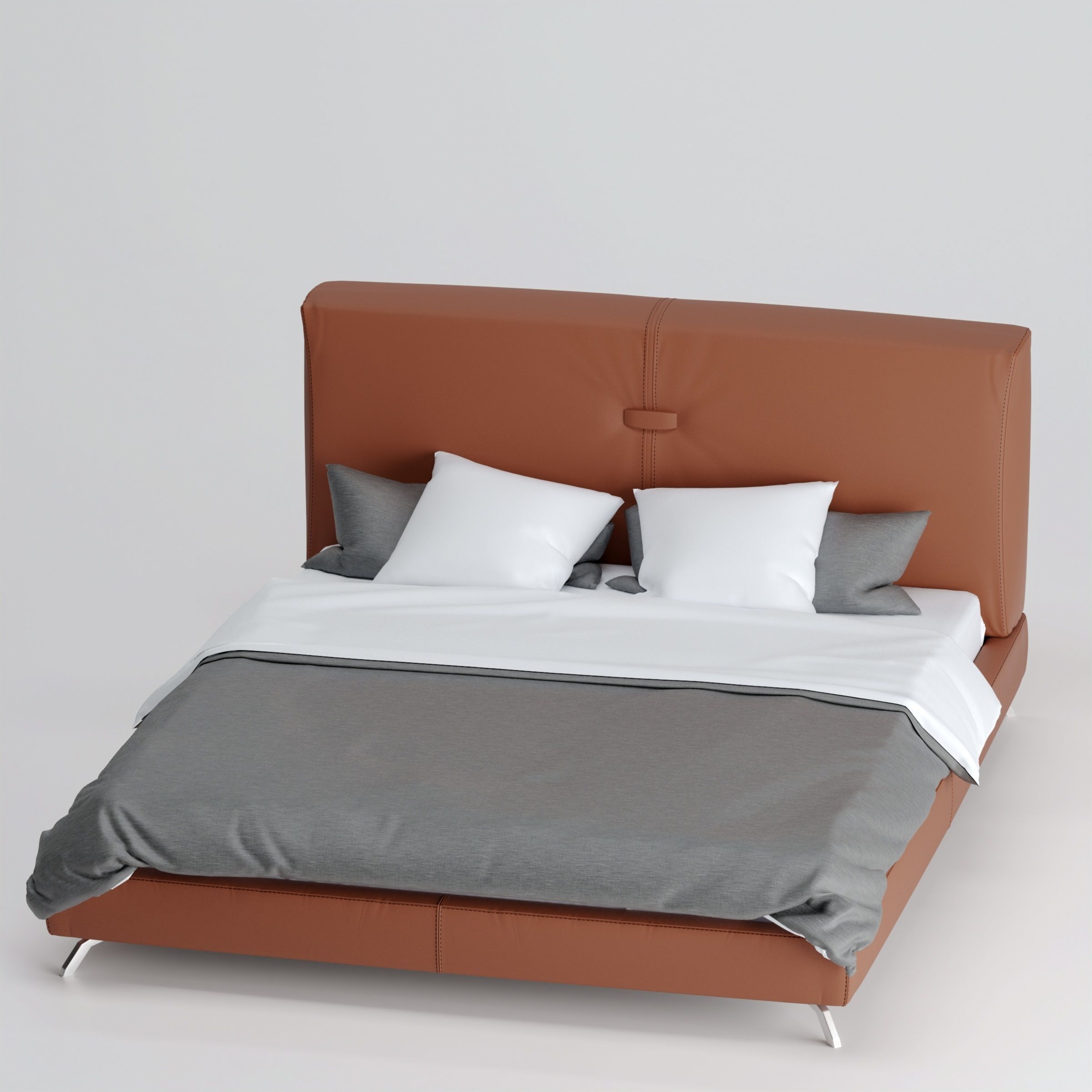 leather bed 3D model_1