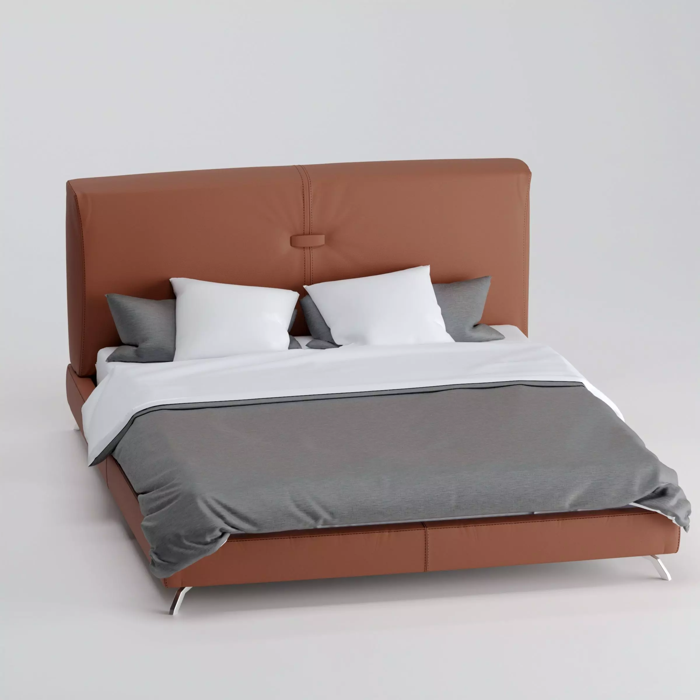 leather bed 3D model_0