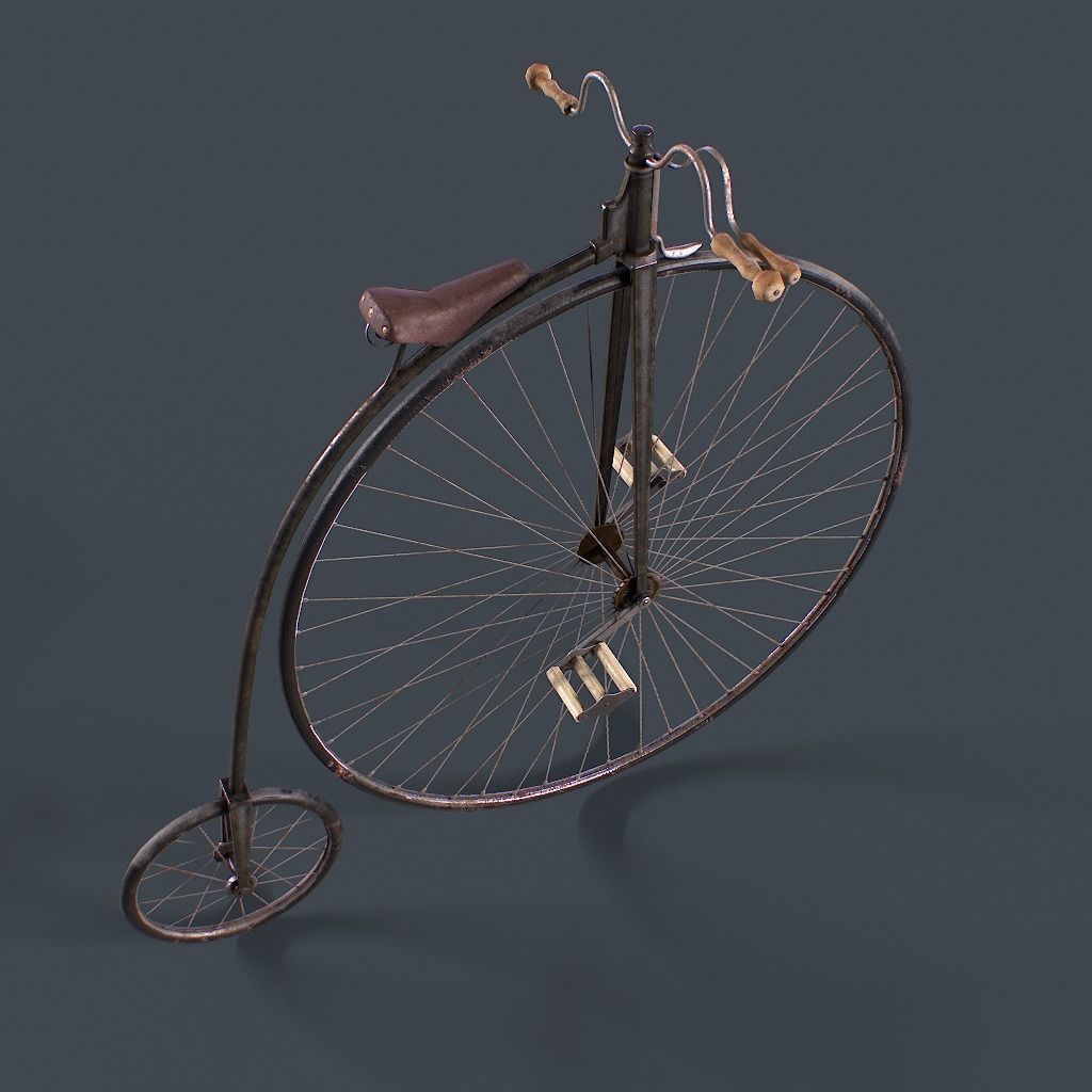 Penny Farthing Low-poly 3D model_3