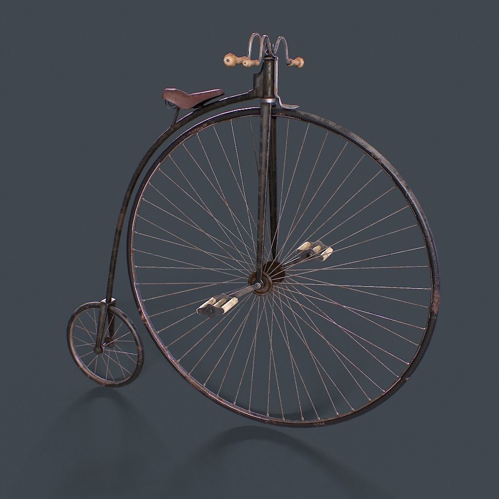 Penny Farthing Low-poly 3D model_2