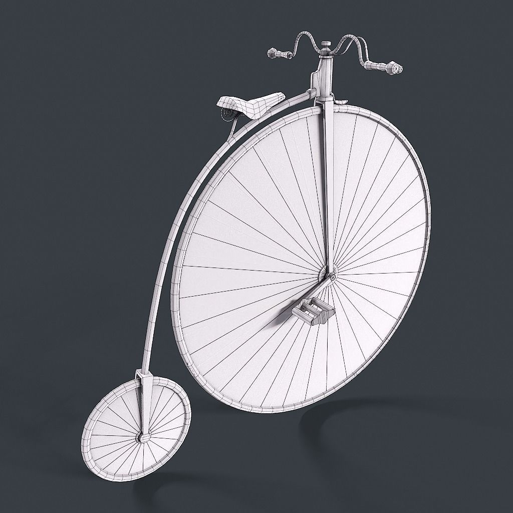 Penny Farthing Low-poly 3D model_19