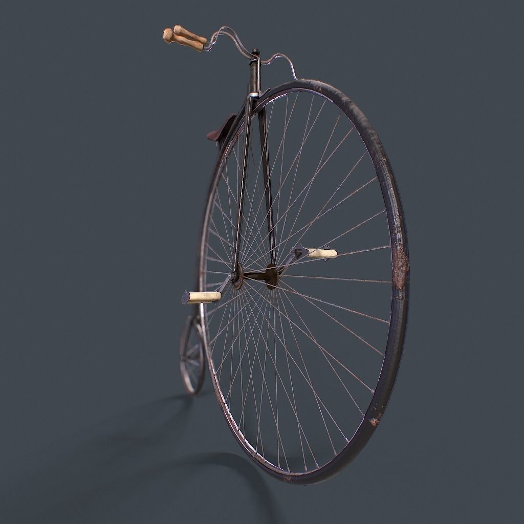 Penny Farthing Low-poly 3D model_6