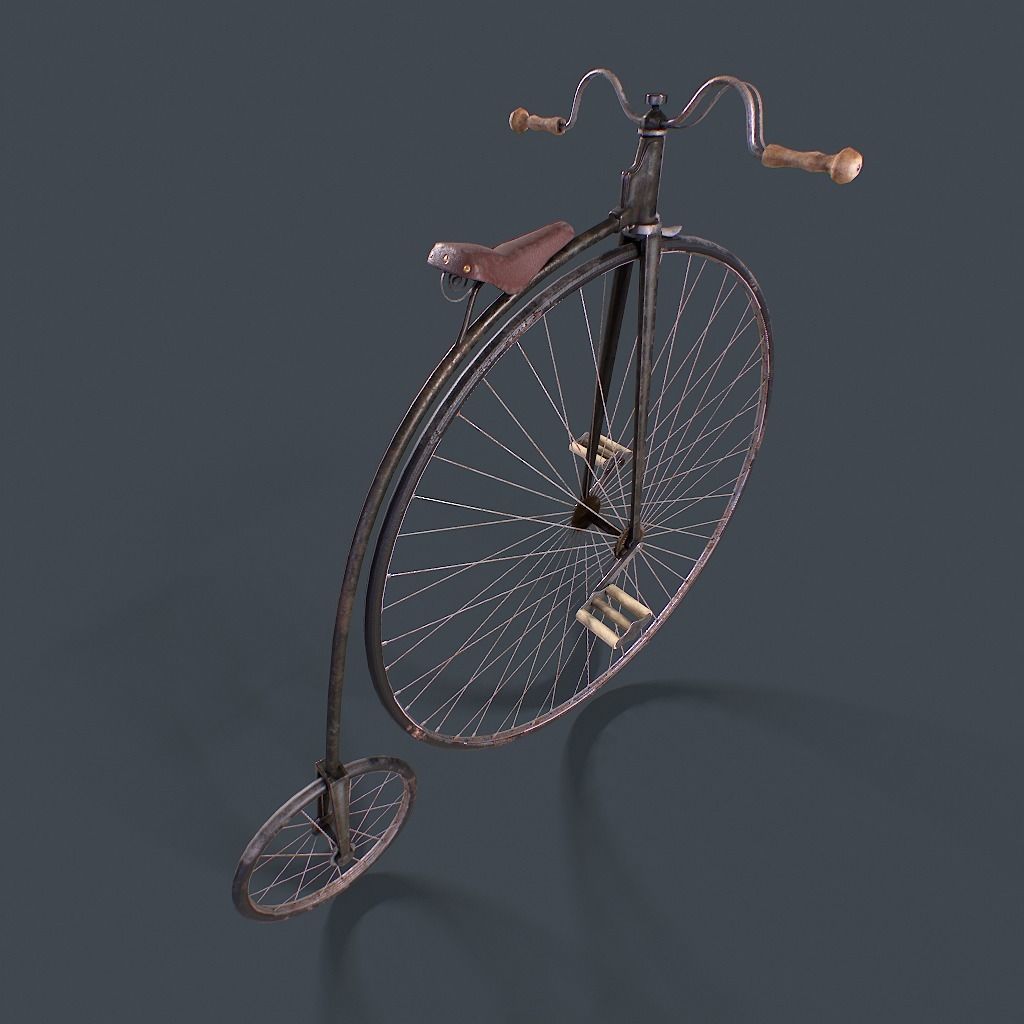 Penny Farthing Low-poly 3D model_11
