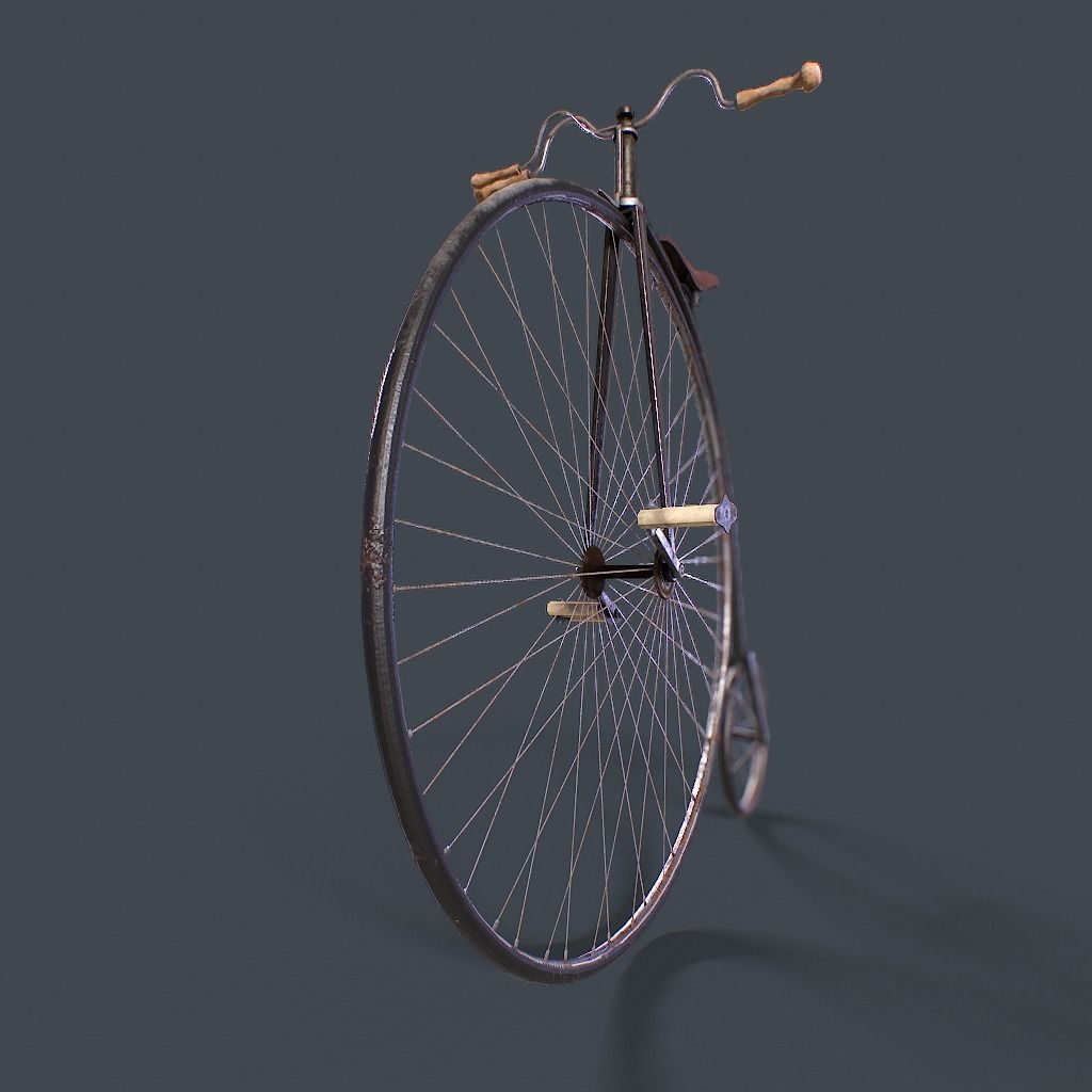Penny Farthing Low-poly 3D model_5
