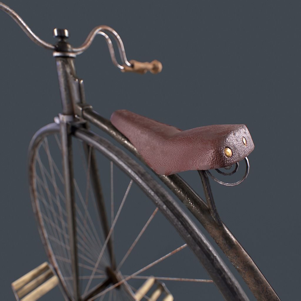 Penny Farthing Low-poly 3D model_10