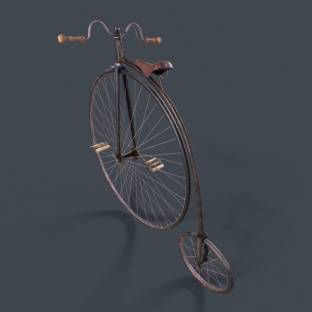 Penny Farthing Low-poly 3D model_12