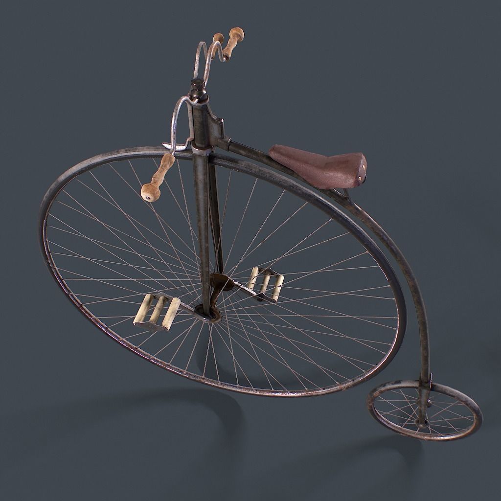 Penny Farthing Low-poly 3D model_4