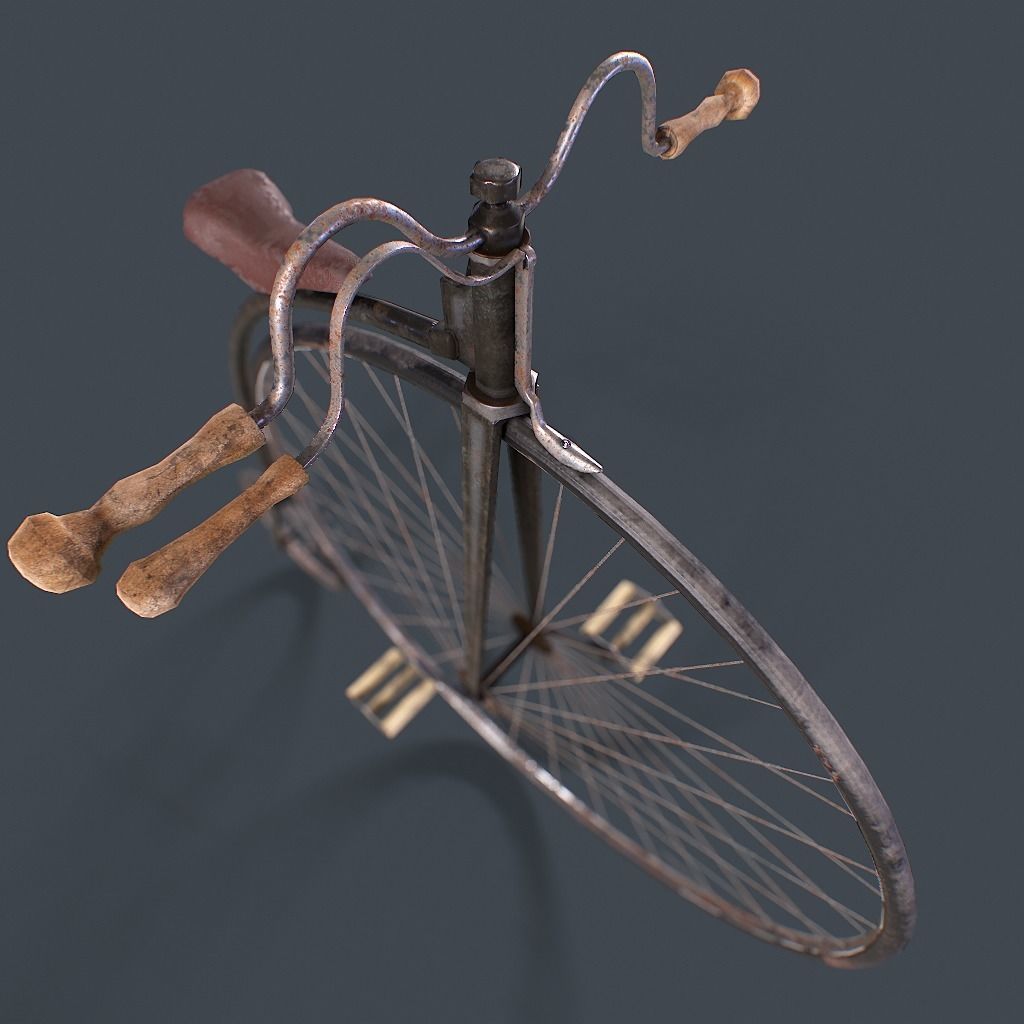 Penny Farthing Low-poly 3D model_7