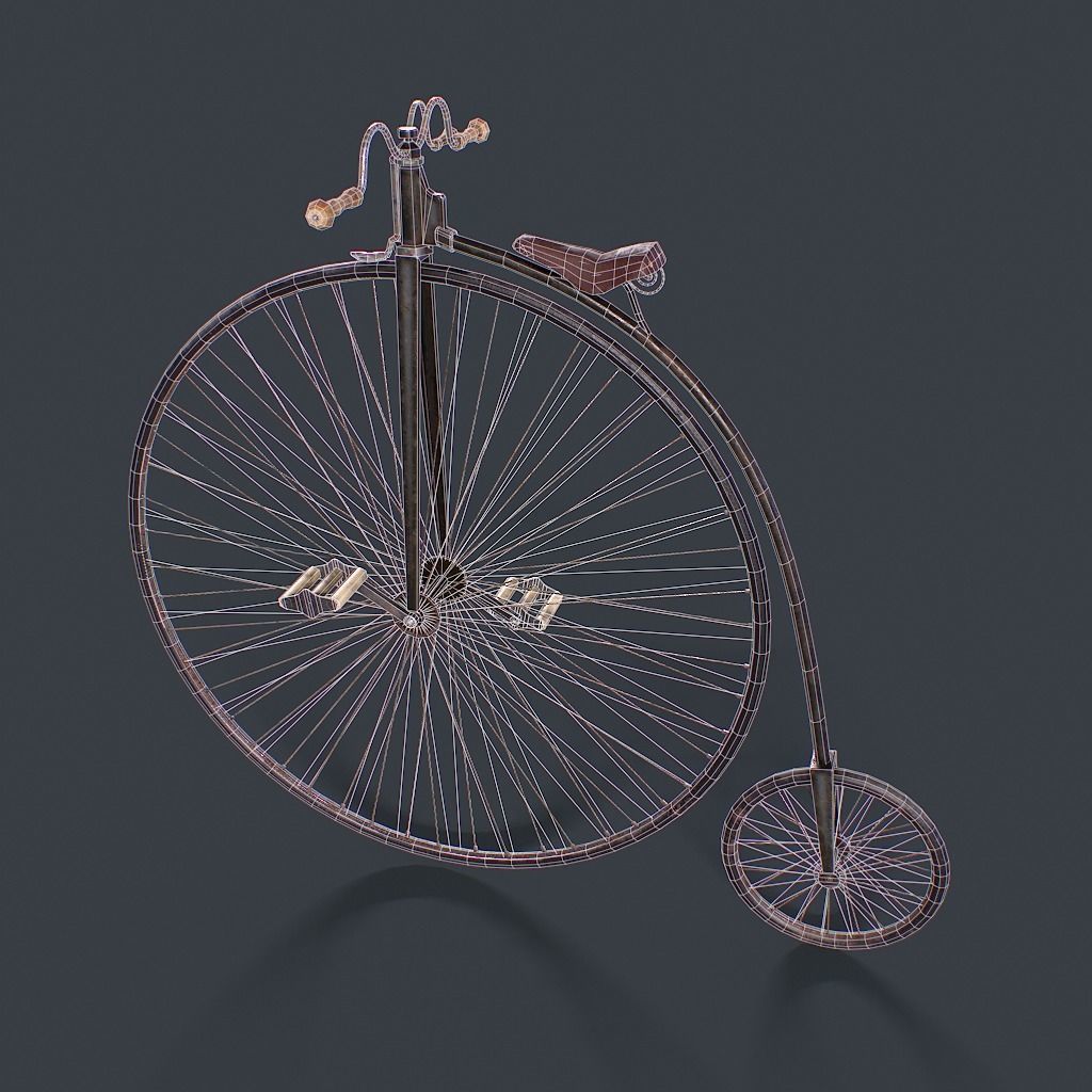 Penny Farthing Low-poly 3D model_15