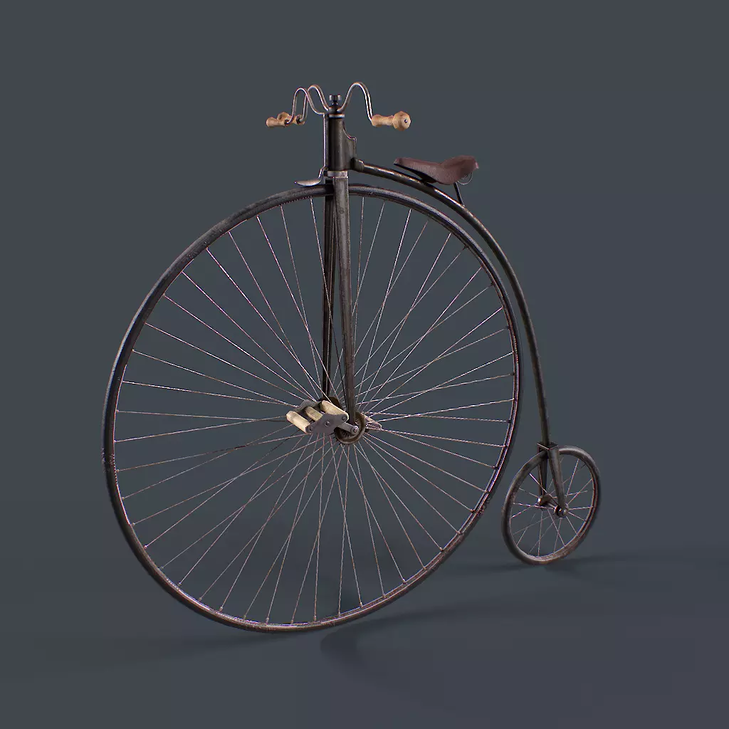 Penny Farthing Low-poly 3D model_0