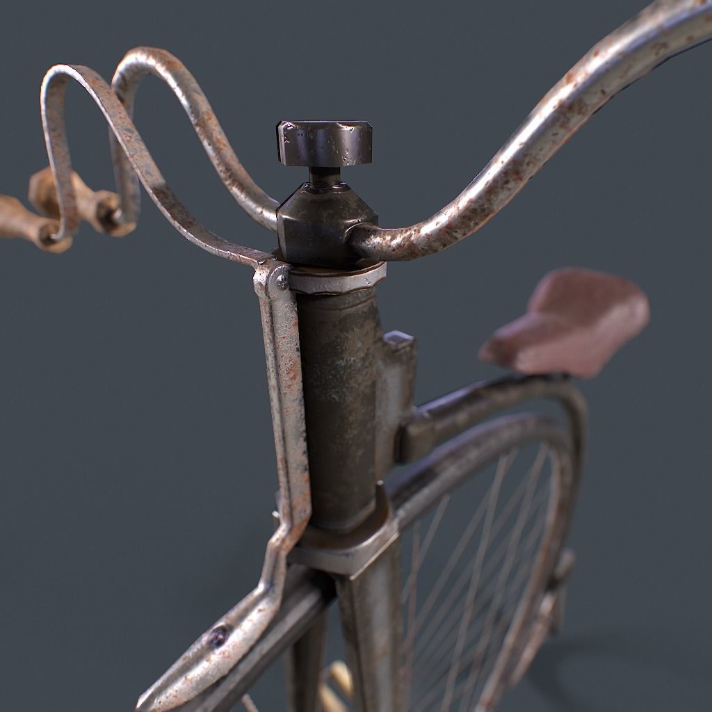 Penny Farthing Low-poly 3D model_8