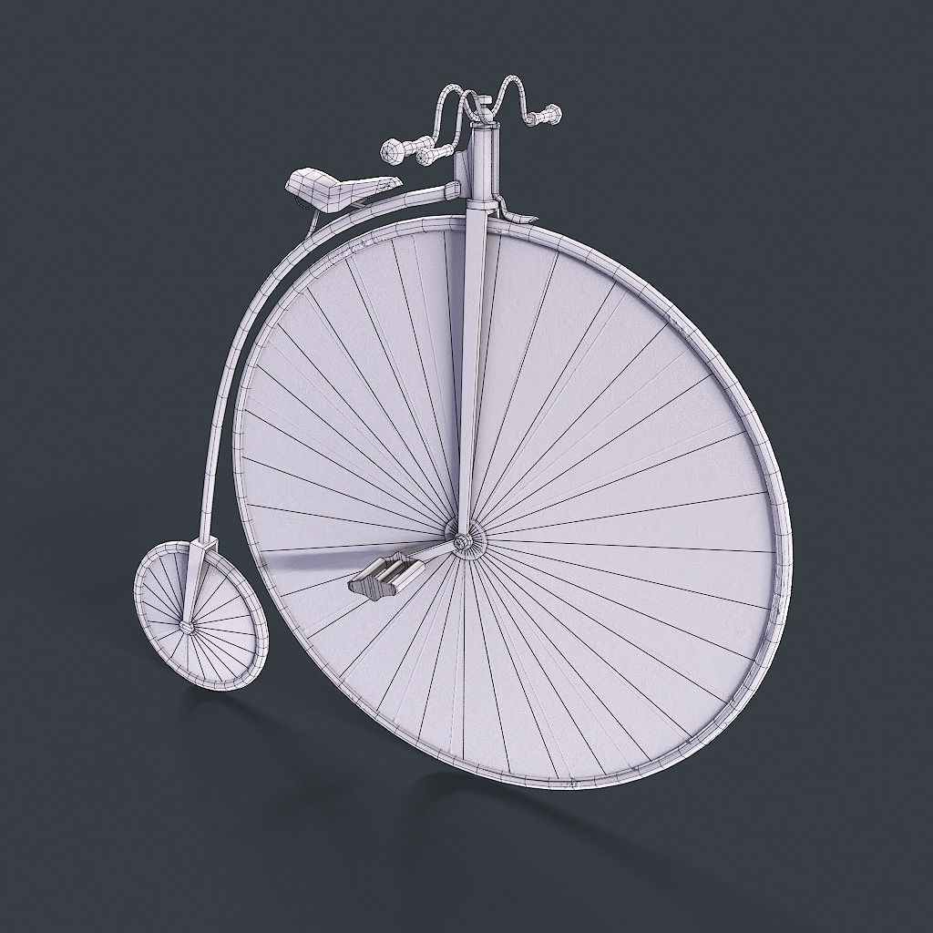 Penny Farthing Low-poly 3D model_17