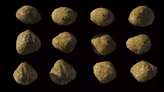 Stones Pack Rock Low-poly 3D model With Texture