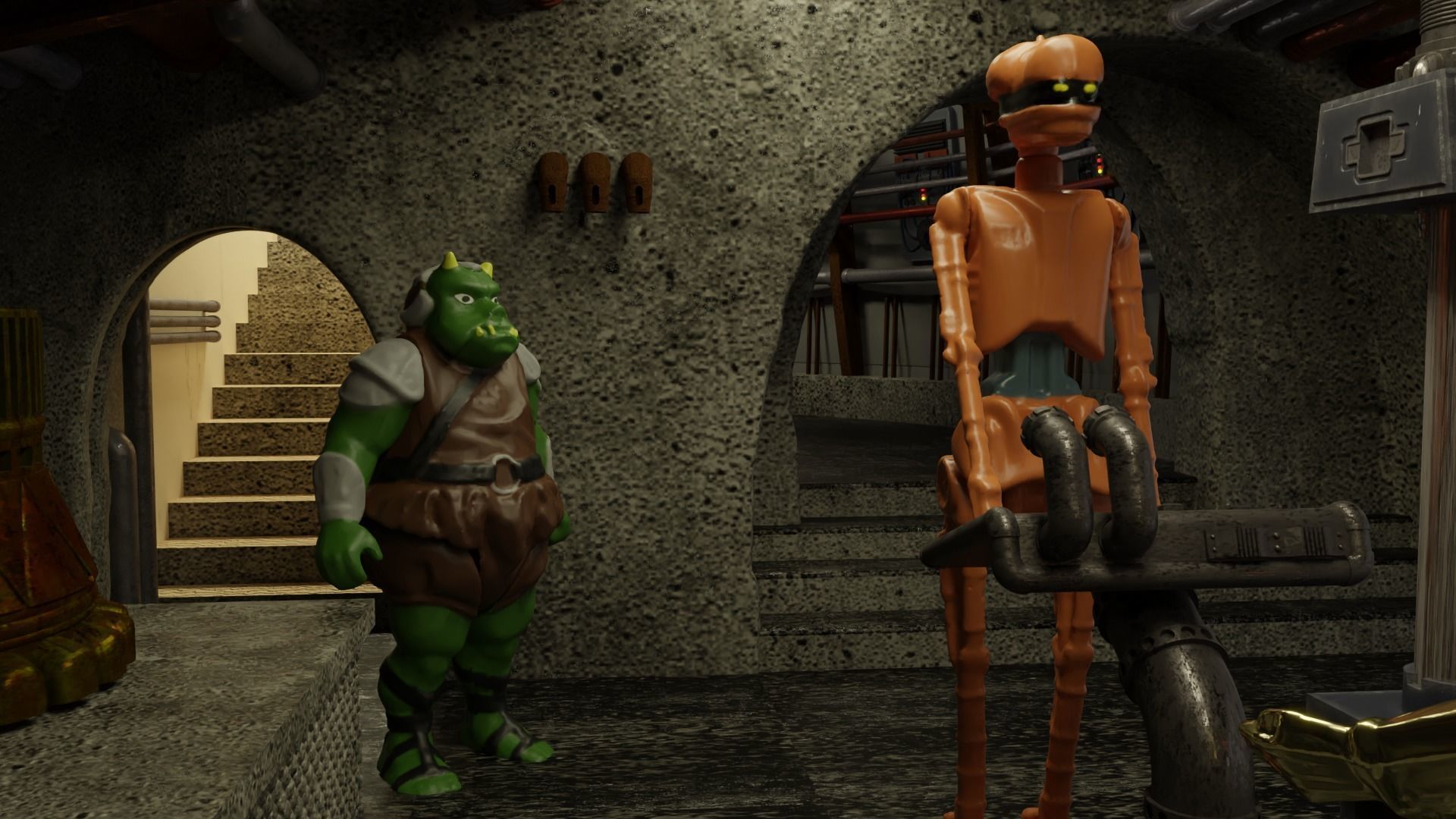 Jabbas Palace Basement Complete set 1-18 scale kenner hasbro 3D Model Collection_15