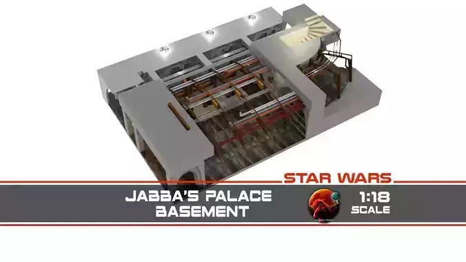 Jabbas Palace Basement Complete set 1-18 scale kenner hasbro 3D Model Collection