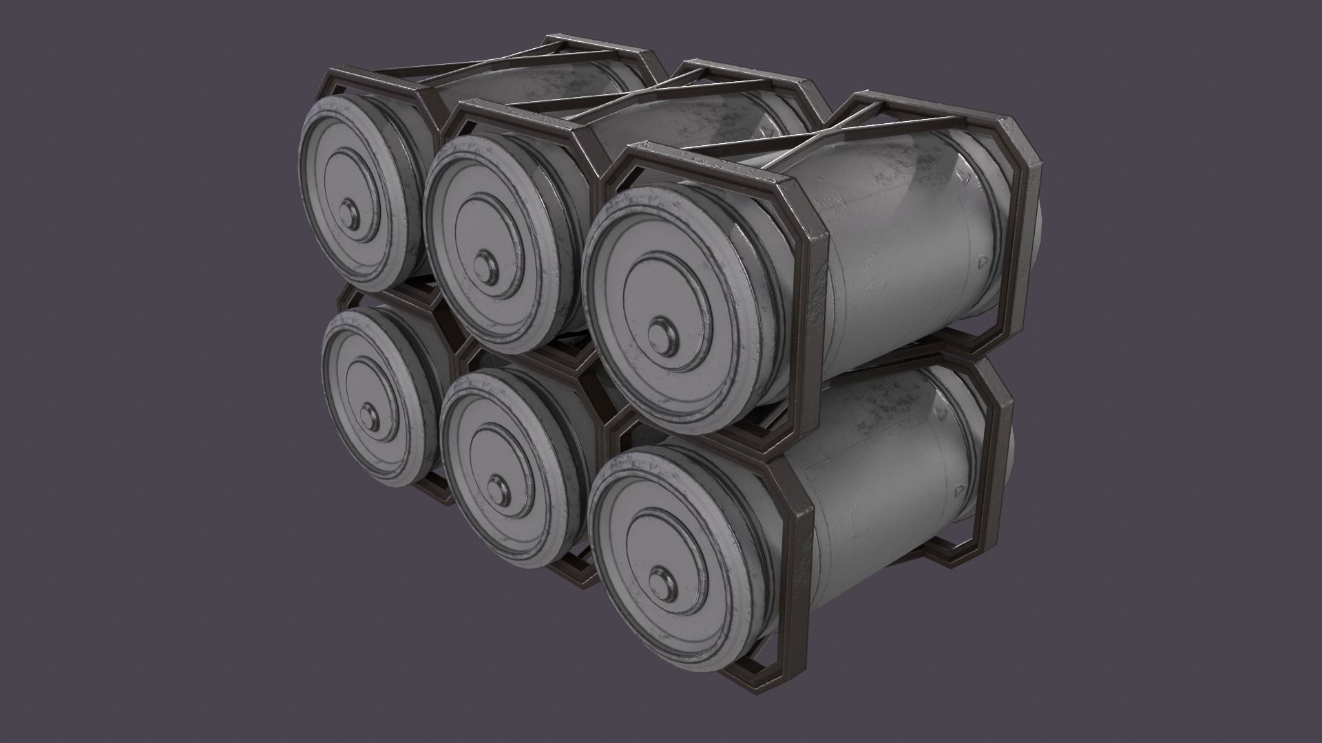 Sci-Fi Barrel Pack Low-poly 3D model_43