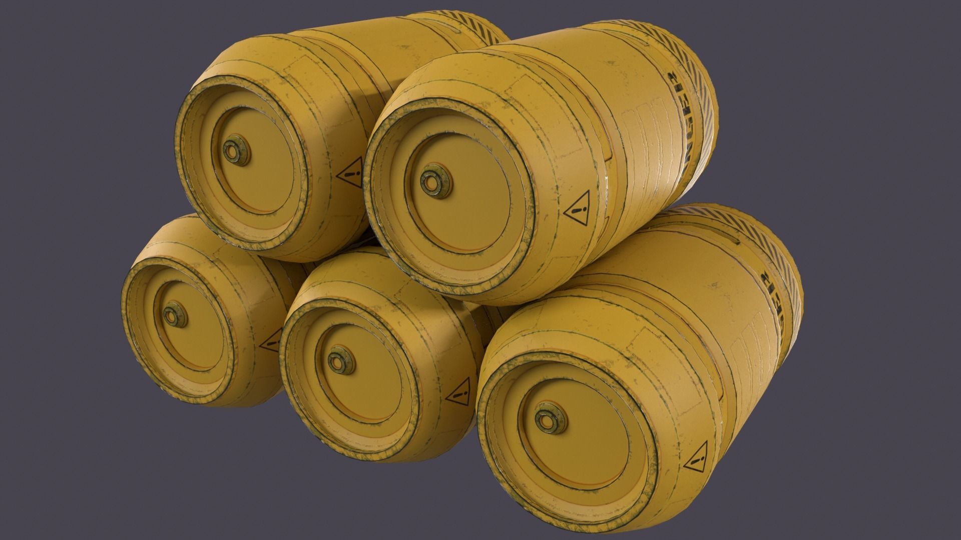 Sci-Fi Barrel Pack Low-poly 3D model_36