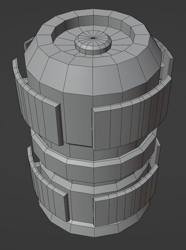 Sci-Fi Barrel Pack Low-poly 3D model_86
