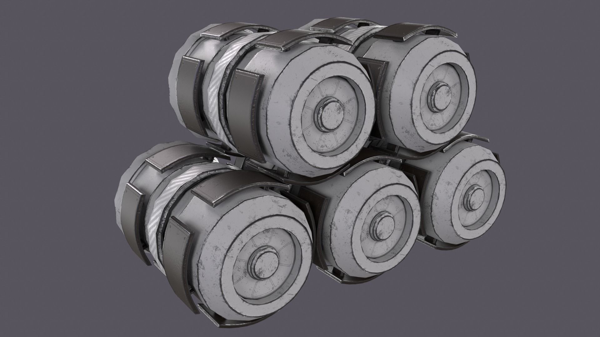Sci-Fi Barrel Pack Low-poly 3D model_56