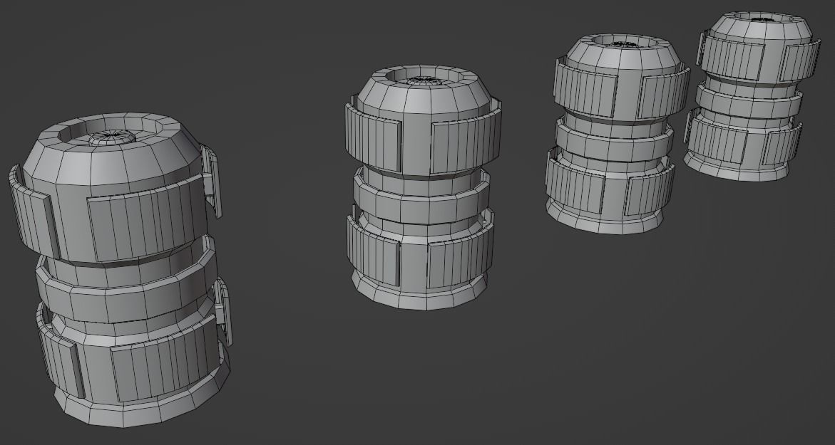 Sci-Fi Barrel Pack Low-poly 3D model_85