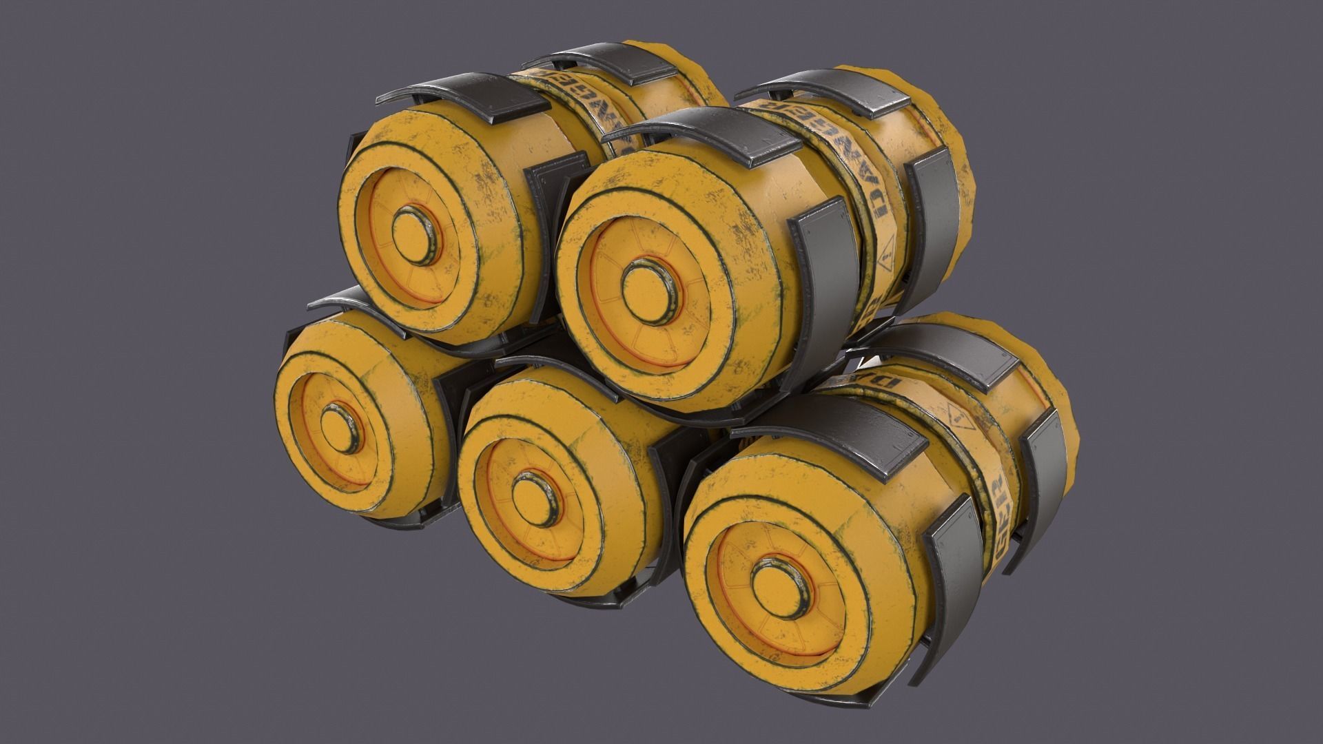 Sci-Fi Barrel Pack Low-poly 3D model_62