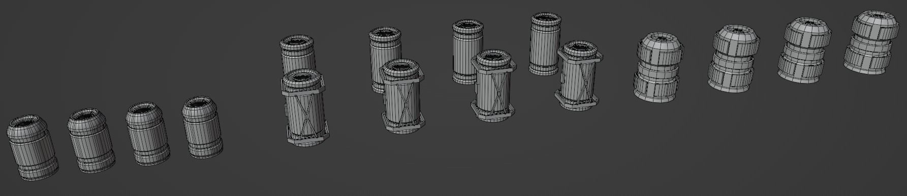 Sci-Fi Barrel Pack Low-poly 3D model_75