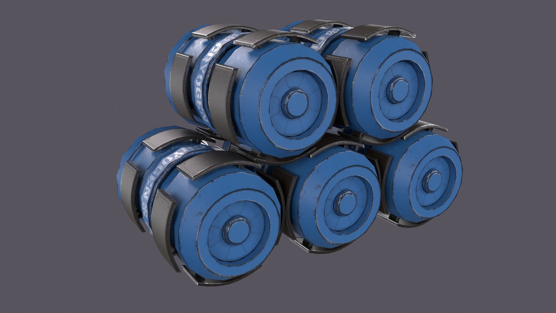 Sci-Fi Barrel Pack Low-poly 3D model_60