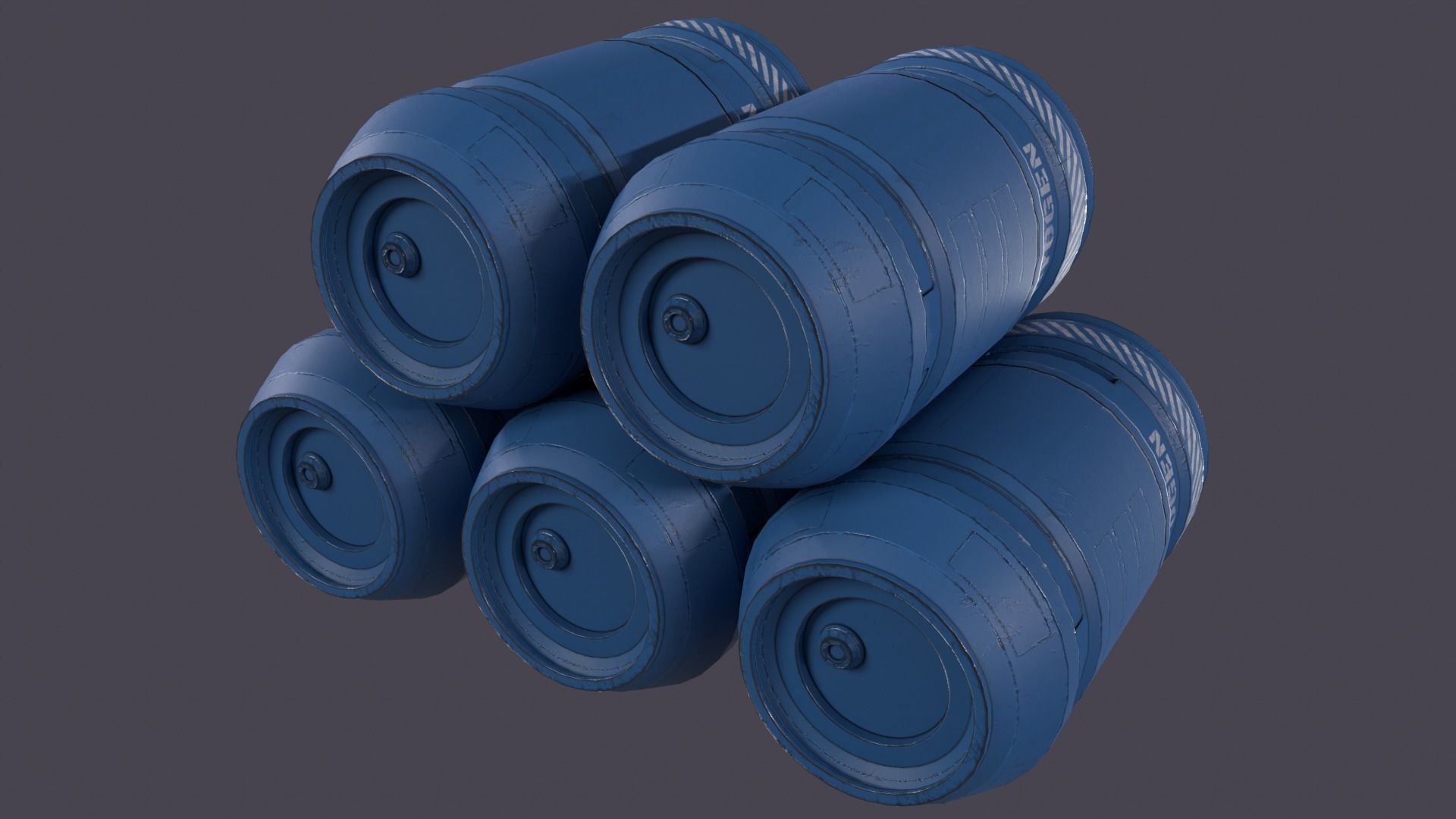 Sci-Fi Barrel Pack Low-poly 3D model_35