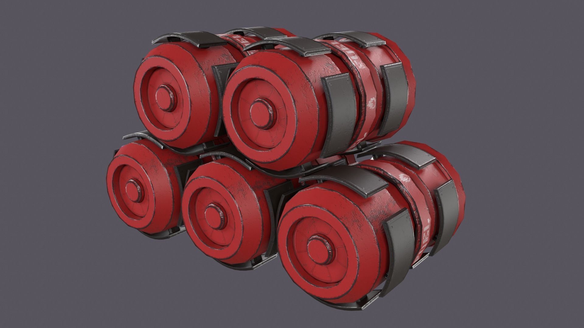 Sci-Fi Barrel Pack Low-poly 3D model_58